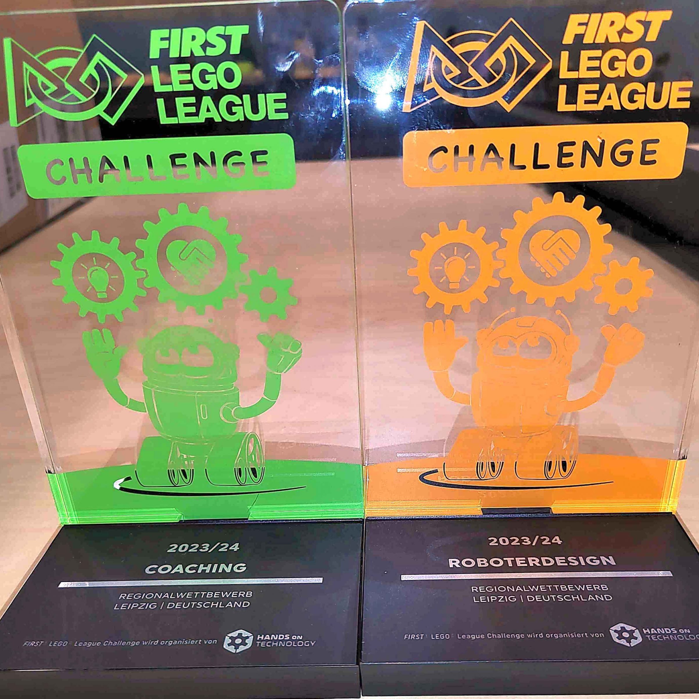 2 Pokale beim FIRST-LEGO-LEAGUE-Wettbewerb